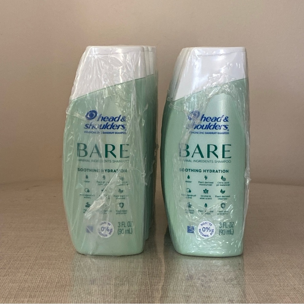 Lot of 12 Head & Shoulders Bare Soothing Hydration Shampoo 3 fl oz Travel Size